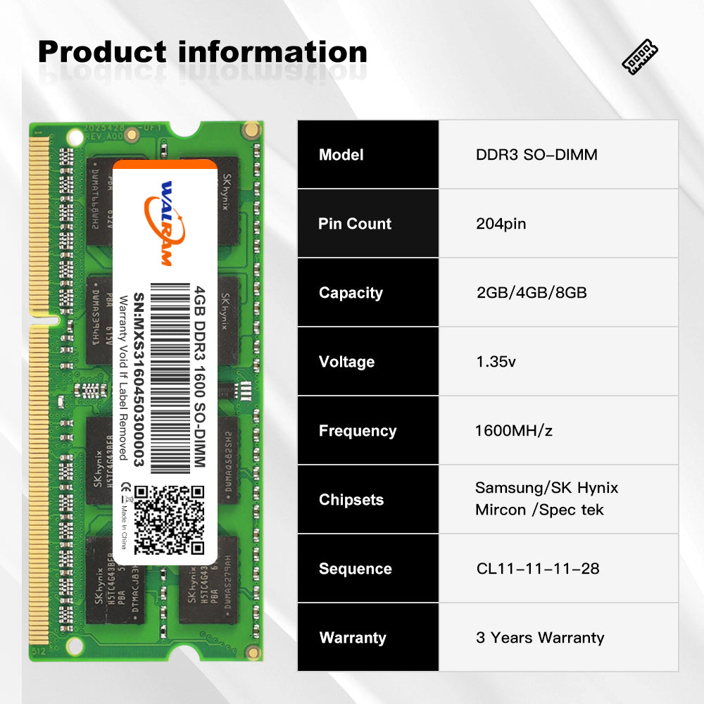 Memória RAM DDR3 para Notebook